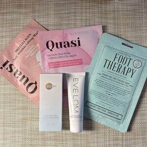 NIB Face mask bundle Quasi, Skin Inc, Eve Lom, free Kocostar foot wrap.